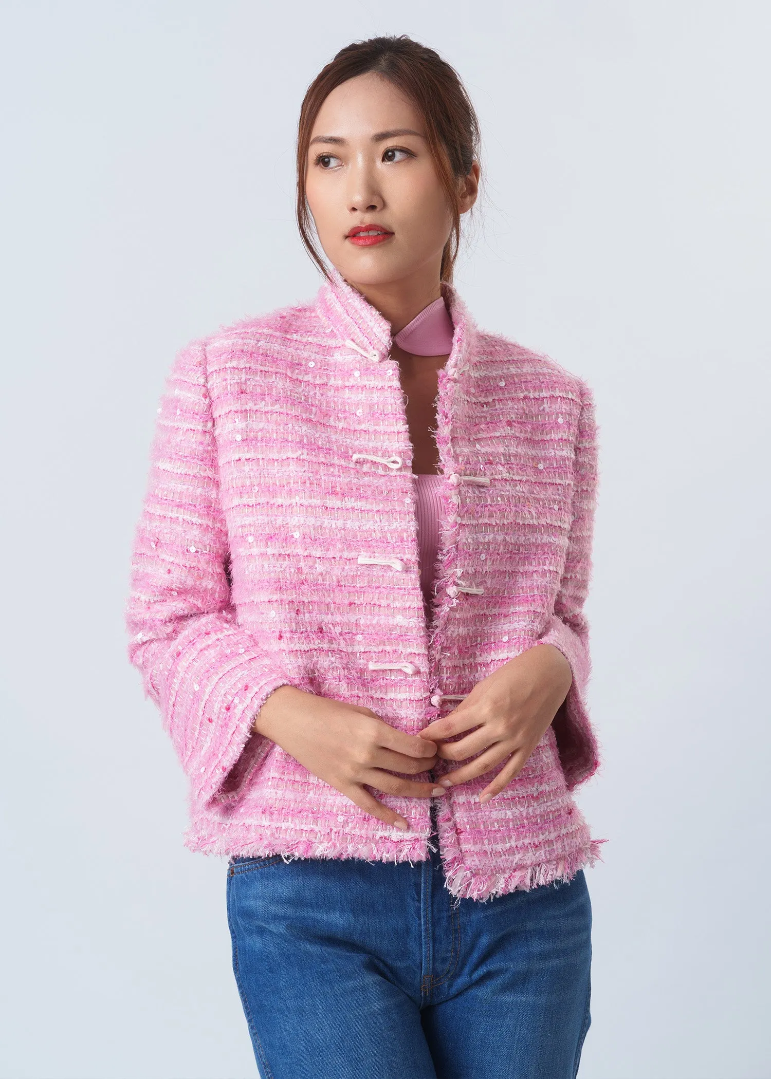 Tweed Tang Jacket (Mixed Pink)