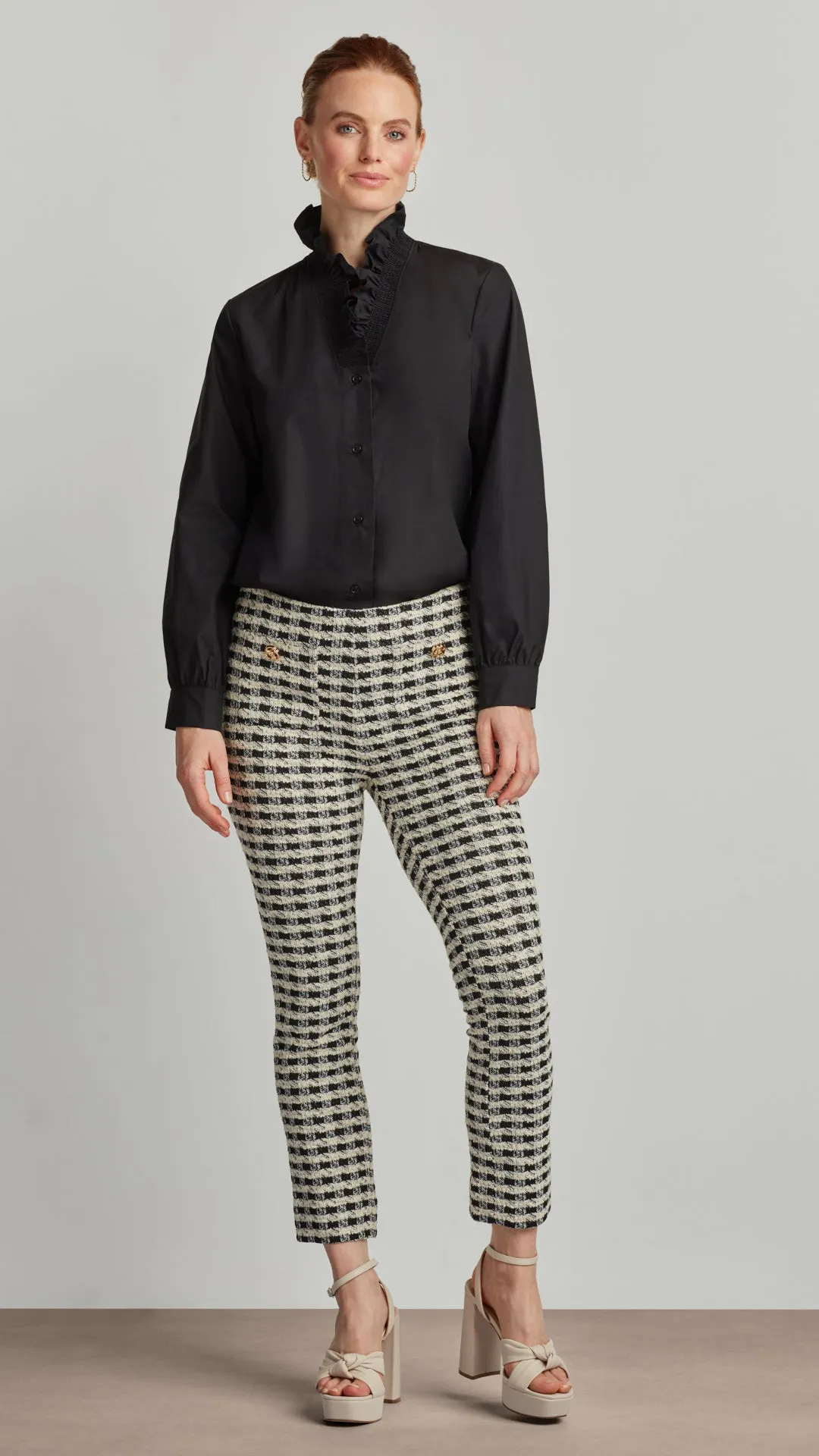 VIOLET HOUNDSTOOTH PANT