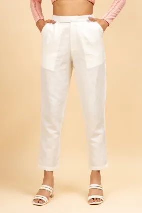 White Ankle Length Comfortable Pant