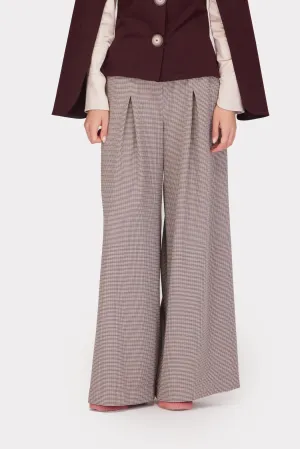 Wide-Leg Classic Houndstooth Trousers