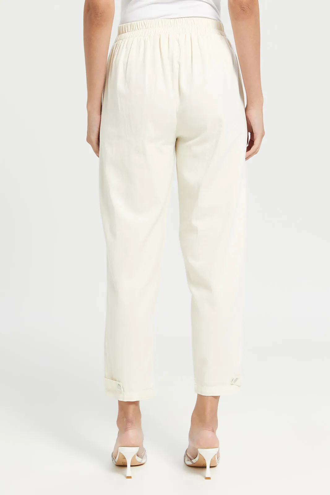 Women Beige Relax Trouser