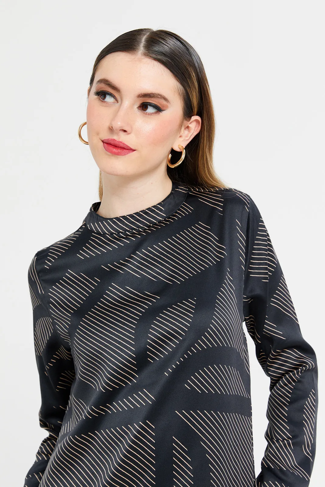 Women Black Printed Blouse