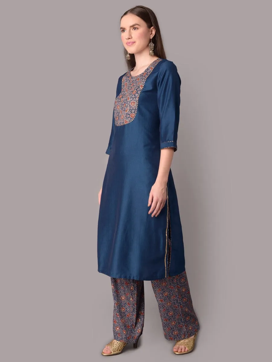 Women Blue Kurta With Trouser