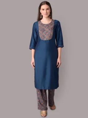 Women Blue Kurta With Trouser