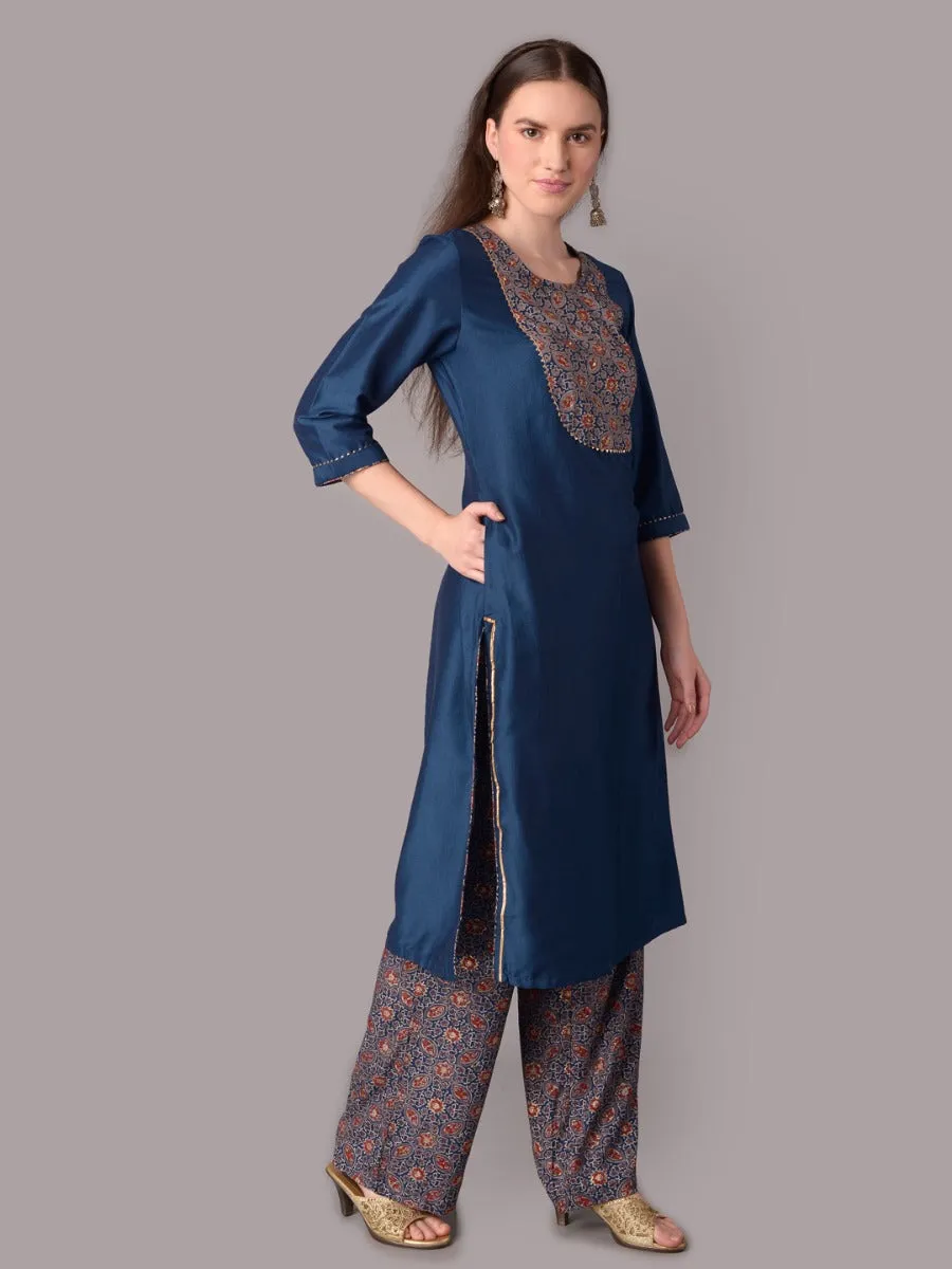 Women Blue Kurta With Trouser