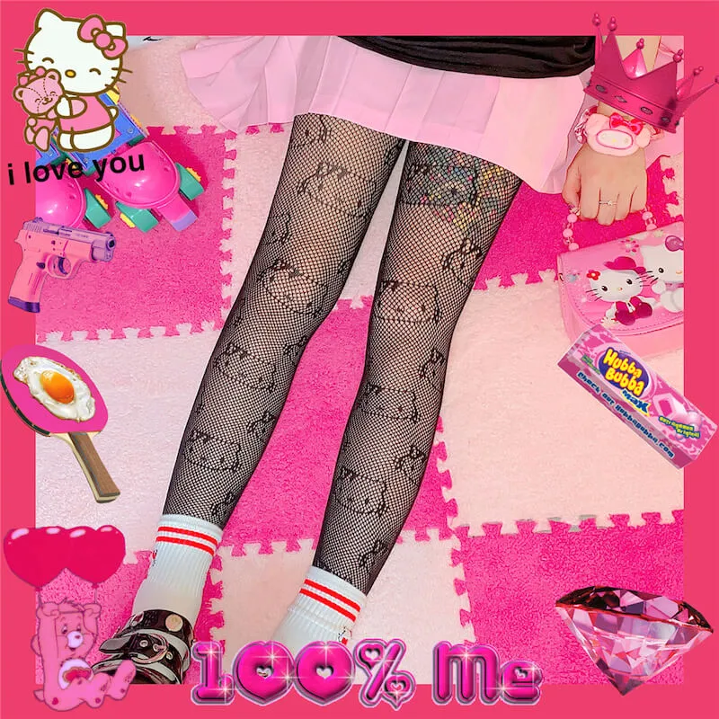 Y2K Kitty Fishnet Tights