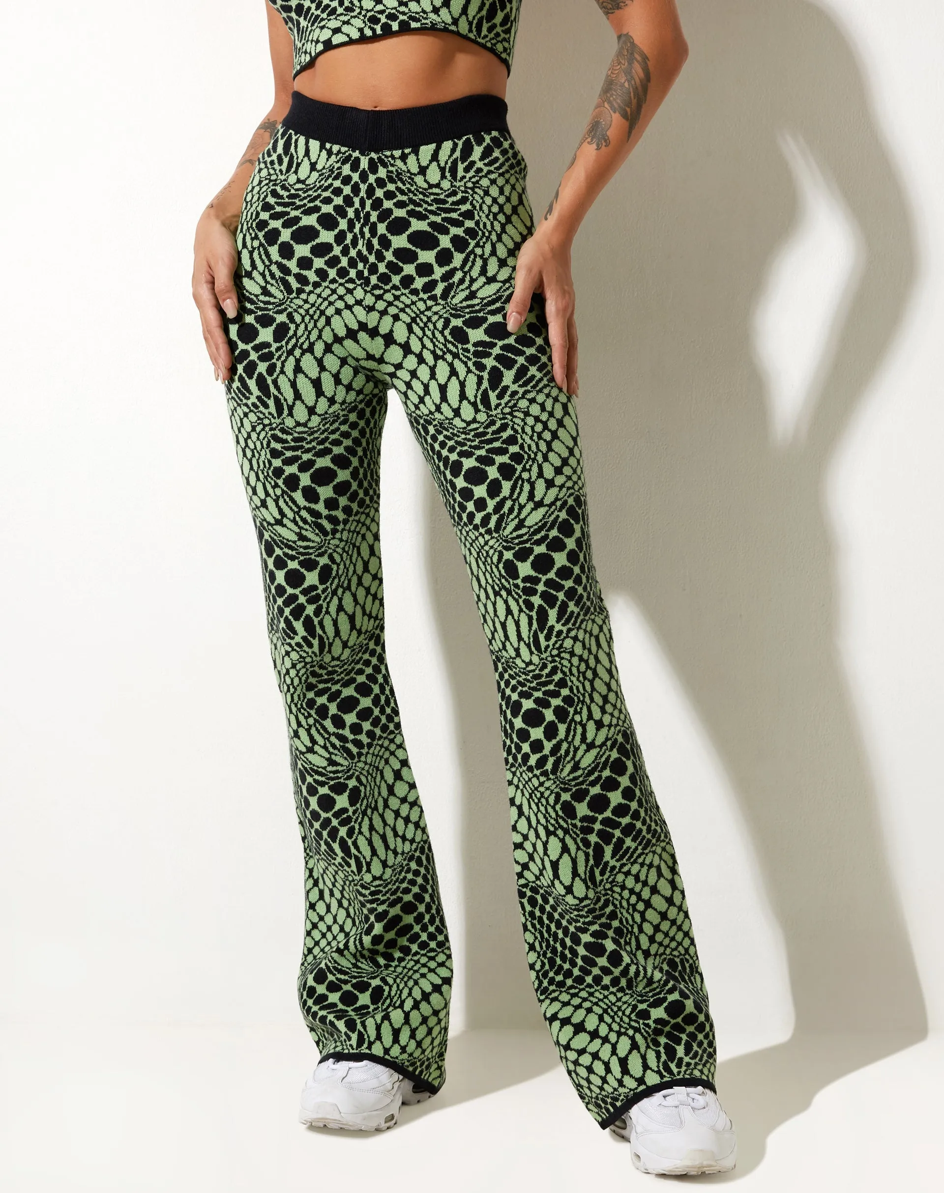 Yuana Trouser in Geo Polka Arcadian Green