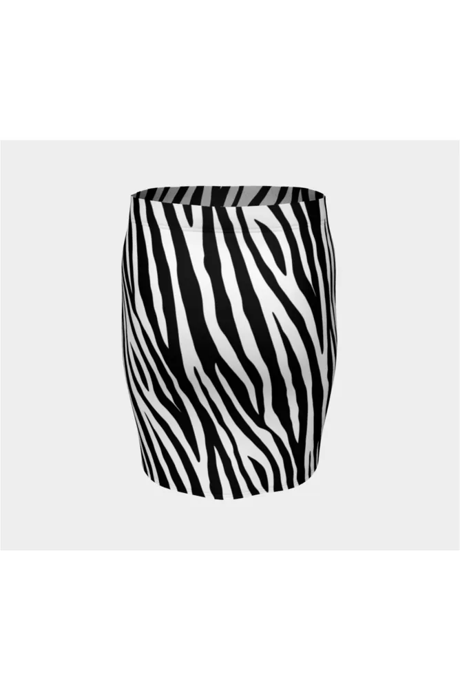 Zebra Print Fitted Skirt